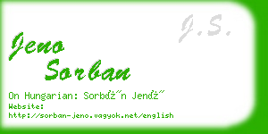 jeno sorban business card